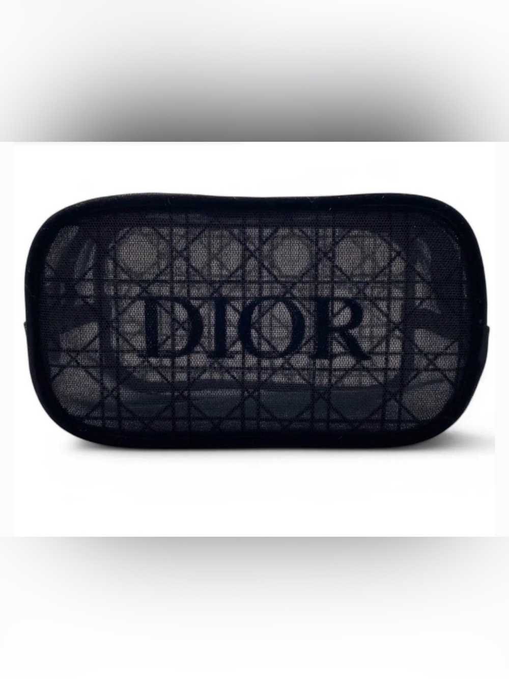 Dior Black Beauty mesh cosmetics Signature Oblique Pouch. NWOT . No box